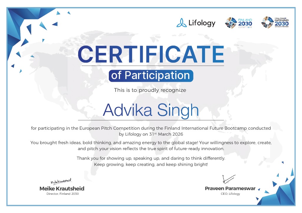 Finland 2030 Lifology programme certificate