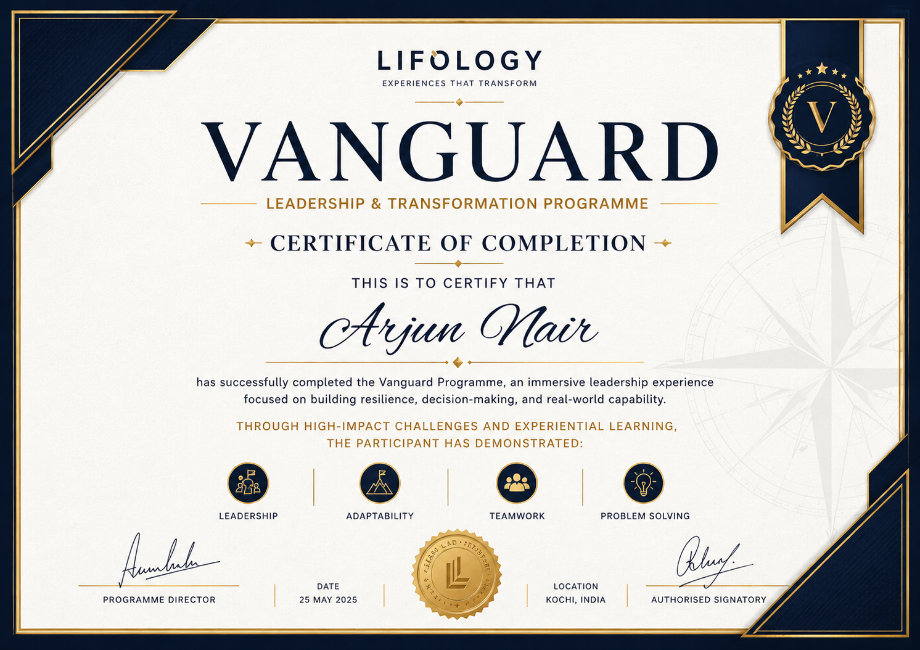 Vanguard leadership profile certificate