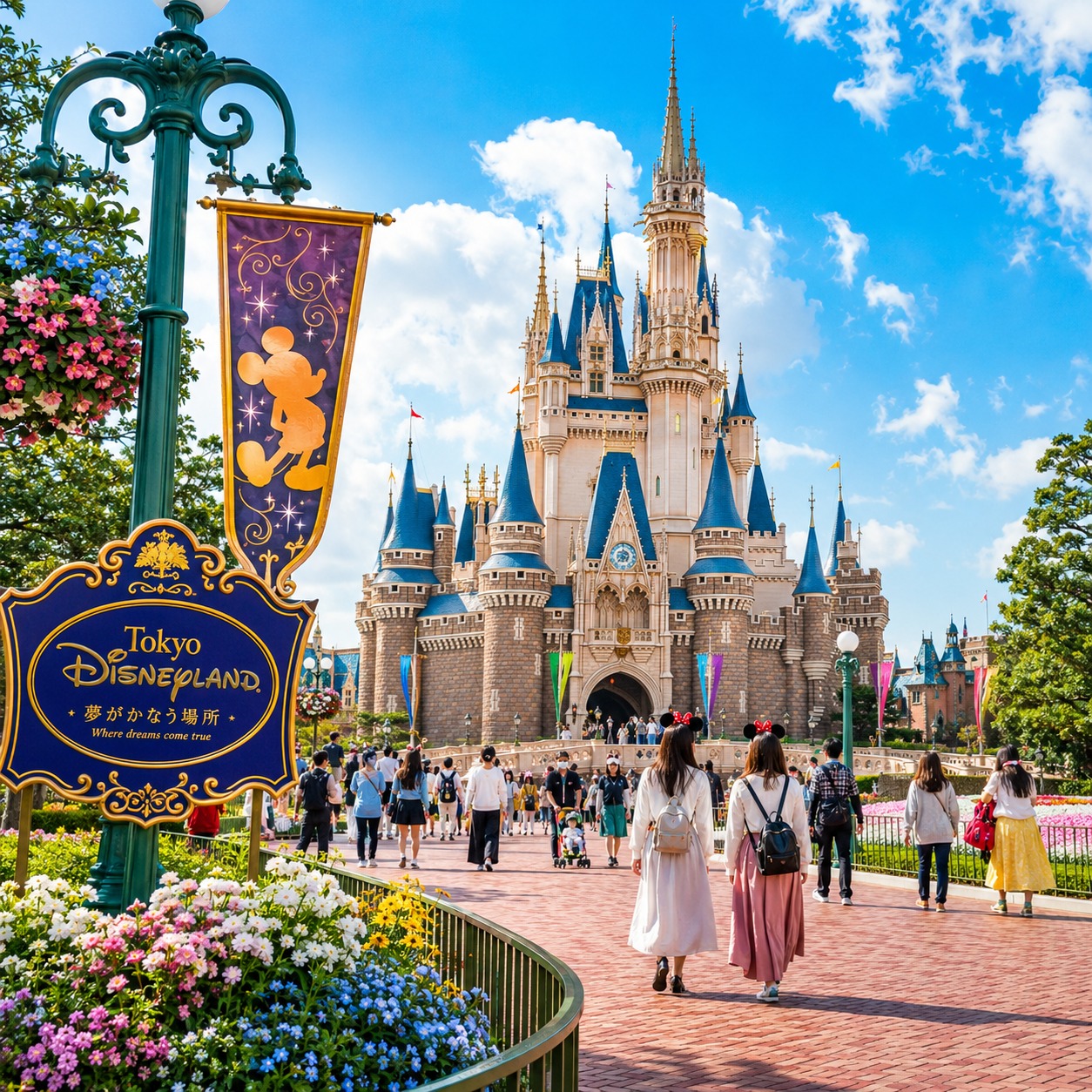 Tokyo Disneyland castle and immersive park experience
